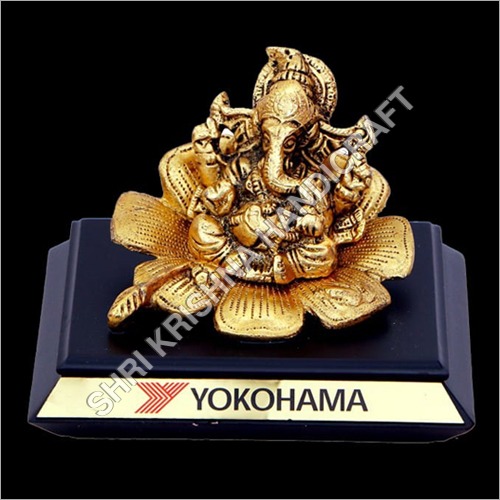 Modern Gold Plated Aluminum Ganesh Statue
