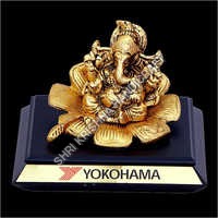 Modern Gold Plated Aluminum Ganesh Statue