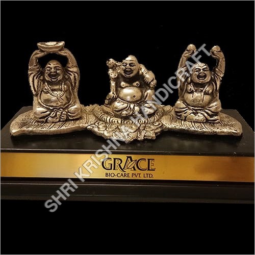 Gold Plated Aluminum Laughing Buddha Statue