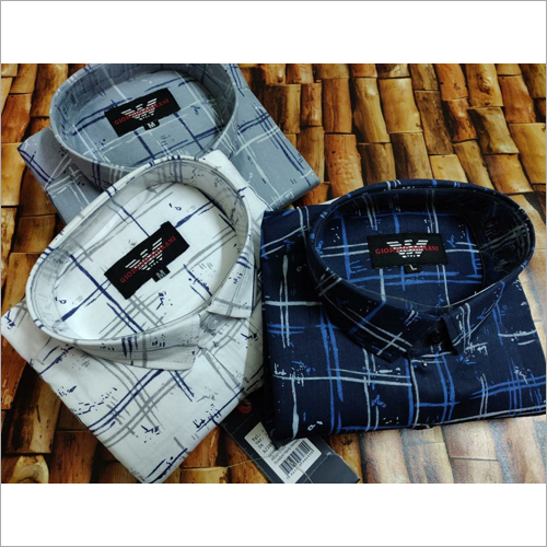Mens Formal Printed Shirt - Cotton, Sizes L-XXL, Blue, White, Gray | Long Sleeve, Modern Style, Skin-Friendly, Color Fastness, Fine Stitch