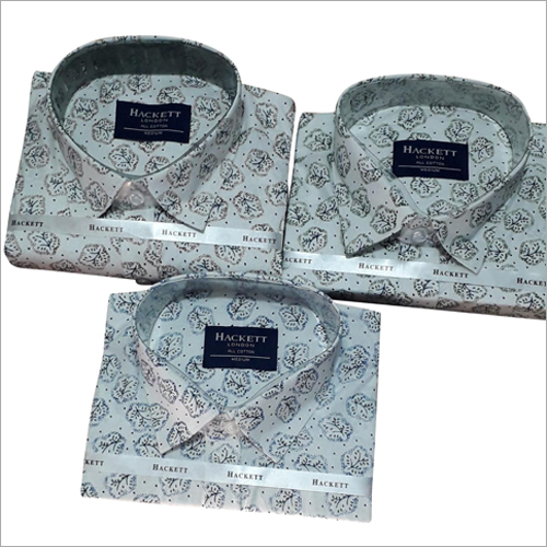 Mens Off White Printed Shirt