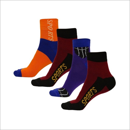 Blue And Maroon Cotton Athletic Socks