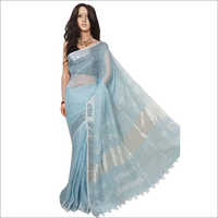 Available Is Multicolored Ladies Linen Saree