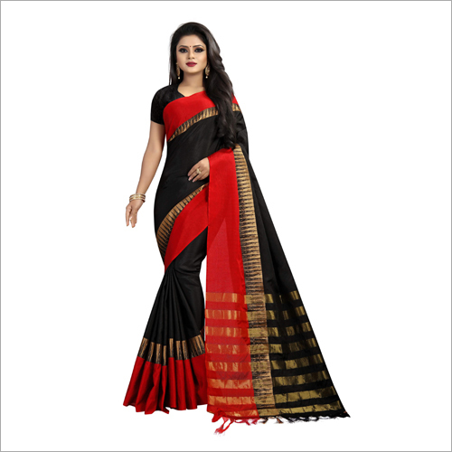 Multi Color Ladies Party Wear Cotton Saree