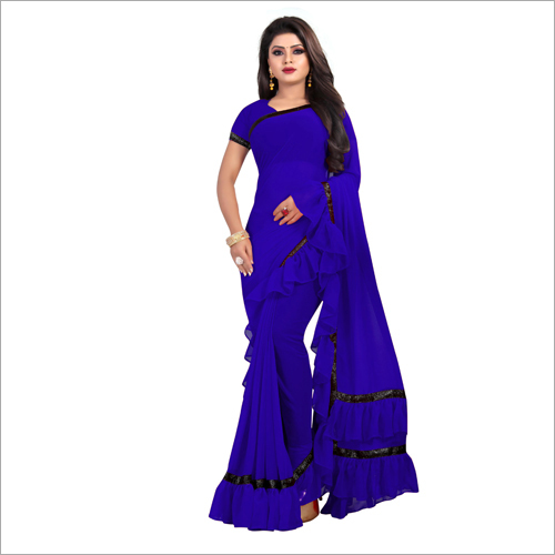 Blue Ladies Cotton Saree