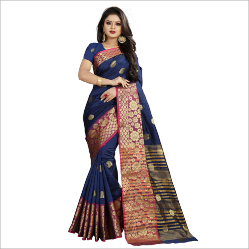 Multi Color Ladies Handloom Cotton Saree
