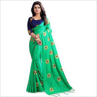 Green Double Shaded Cotton Saree