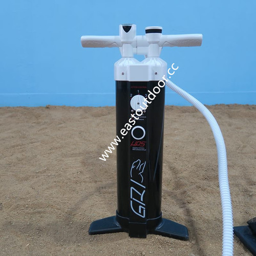 Double tube pump for sport boat, surf board, RIB boat