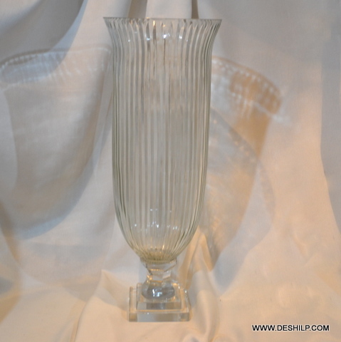 TwilightAura Glass Hurricane Candle Stand