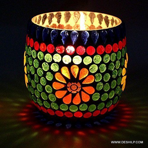Mosaic Handmade Glass Candle Holder