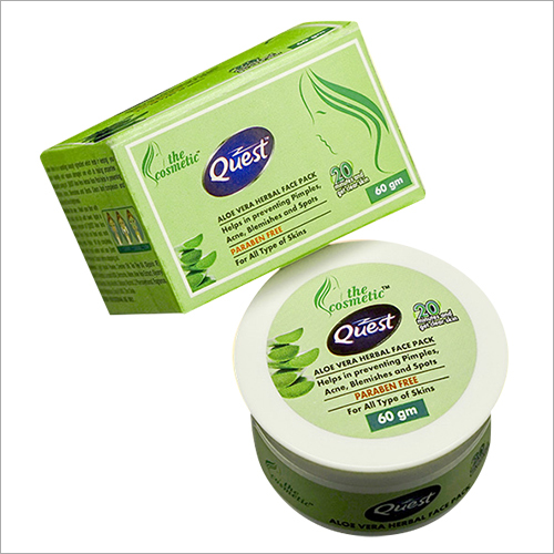 Aloe Vera Herbal Face Pack - 100% Natural Cream, Alcohol Free, Deep Cleansing, Hydrating and Rejuvenating Anti-Aging Treatment