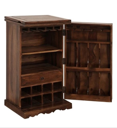 Wooden Bar Cabinet - 4.3x5.6x6.3 mm, Brown | Durable, Eco-Friendly, Handmade, Easy to Clean, Smart Storage