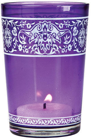 Printed Glass Colorful Candle Holder