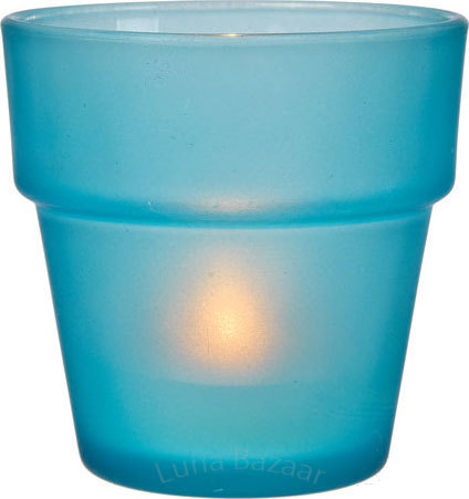 Frosted Glass Colorful Candle Holder