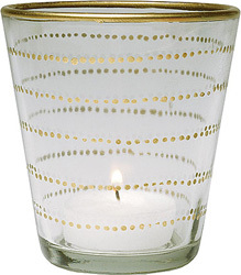 White Glass Candle Holder