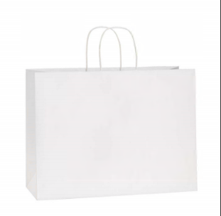 Customs White Color Kraft Paper Shopping Bag With High Quality Craft Paper