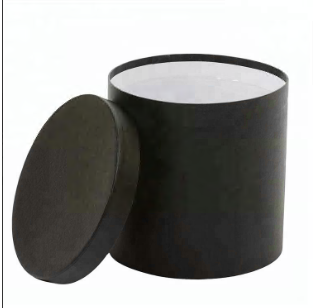 Custom order cylinder box black round paper box