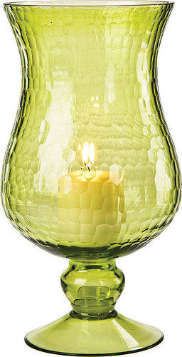 Green Color Finish Hurricane Candle