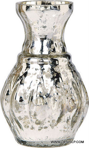 Antique Imitation Silver Glass Hurricane