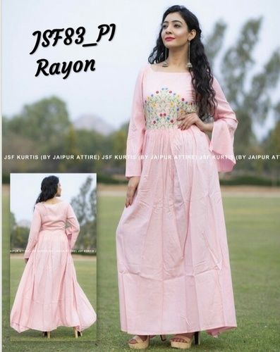 Embroidered rayon kurti