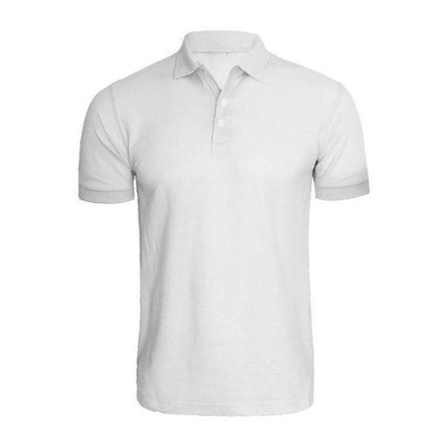 Men's Polo T-Shirt - 100% Cotton, S-XL Size, Light Grey Color | Stylish Half Sleeve, Plain Pattern, Custom Logo Options