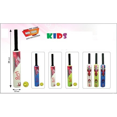 Kids Plastic Cricket Bat & Ball - Plastic PP, Bat Height 19 Inch, Bat Width 3.25 Inch, Set Includes 1 Bat and 1 Ball | Designed for Ages 4-6 Years, Ideal for Active Play