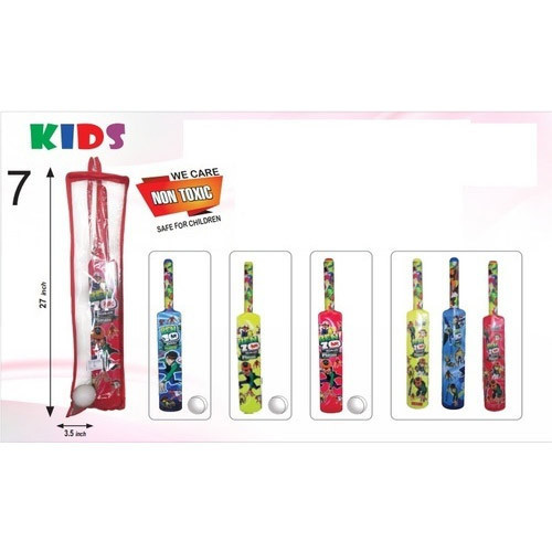 Cricket Plastic Bat and Ball Set - 27 Inch | Ben Ten Design, Durable PP Plastic, Ideal for Ages 5-8