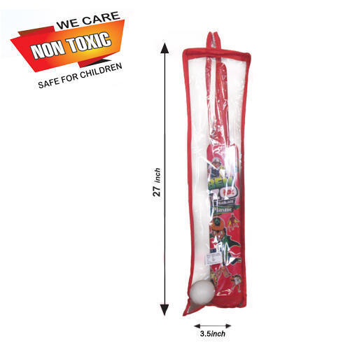 Colored Cricket Ben 20 Bat & Ball - Plastic, 27 Inch Bat Height, 3.5 Inch Bat Width | Features Ben Ten Design, Perfect for Playing