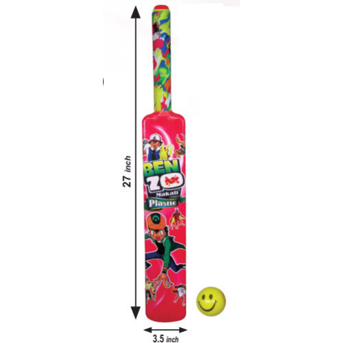 Ben -20 Cricket Bat & Ball - Plastic Material, Bat Height 18 Inch, Bat Width 3 Inch, Wicket Height 13.5 Inch | Design: Ben Ten, Suitable for Ages 5-8 Years