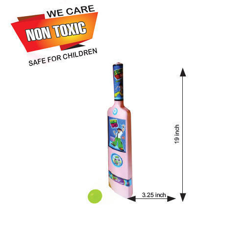 Children Plastic Cricket Bat & Ball - Plastic, 19 Inch Height, 3.25 Inch Width | Ben Ten Design, Fun Bat and Ball Set for Kids Ages 4-6