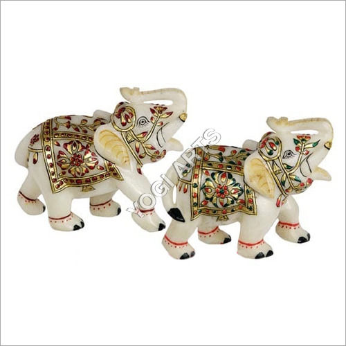 White Marble Elephant Statue