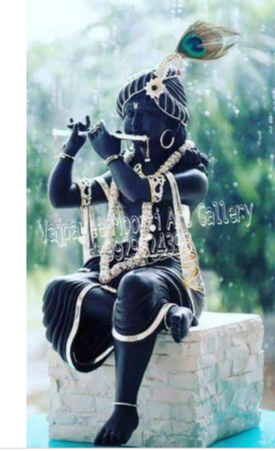 Moisture Proof Black Marble  Krishna Statue