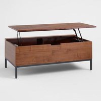 Wooden Coffee Table - Solid Poplar Wood, 40"w X 21"d X 16"-26"h | Antique European Design, Hydraulic Lift Top, Handmade Artwork, 2 Storage Compartments, Soft Closure Mechanism