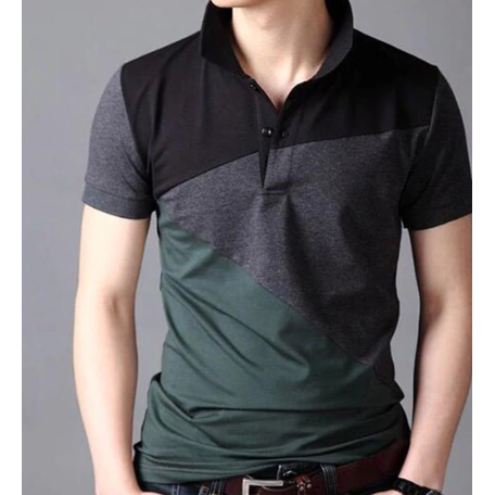 Men's Half Sleeve 100% Cotton T-Shirt - Sizes S-XL , Colors Grey & Black, Plain Pattern, Short Sleeve Style, Suitable for All Seasons