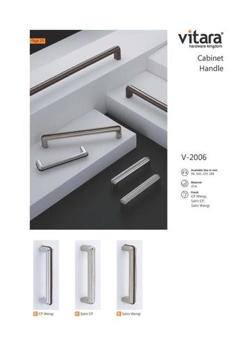 Sticker Cabinet Handles - Zinc Alloy, Sizes: 90, 160, 224, 288 mm | Multiple Finishes: CP T.T., CP Wengi, Satin CP, Satin Wengi, Wengi CP