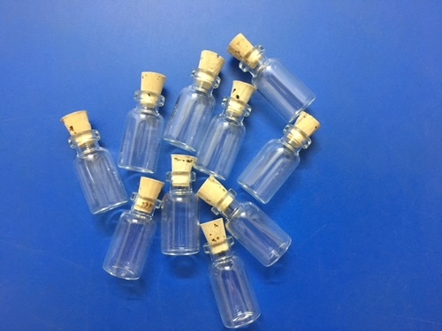 Multi- Material 10Pcs Lovely Small Wish Bottle Tiny Clear Empty Wishing Glass Message Vial With Cork Stopper 1Ml