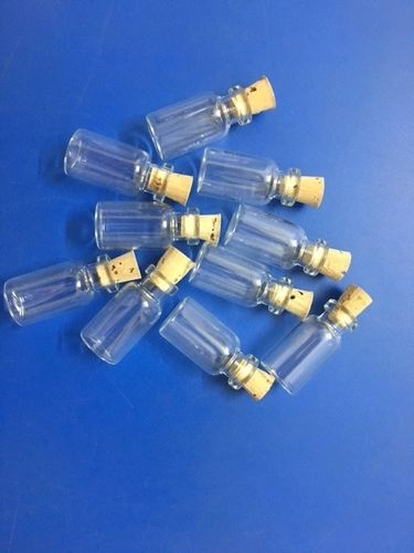 10pcs Lovely Small Wish Bottle Tiny Clear Empty Wishing Glass Message Vial With Cork Stopper 1ml