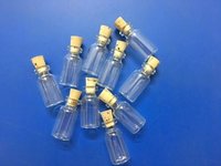 10pcs Lovely Small Wish Bottle Tiny Clear Empty Wishing Glass Message Vial With Cork Stopper 1ml
