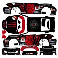 Car Bumper Stickers - Vinyl Material, Various Sizes , Glossy Red Finish With Custom Shapes And Self-adhesive Application
