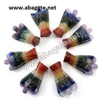 2 Inch Colored Gemstone Angels - Agate, Princess Cut, Seven Color | Energetic Healing, Anxiety Relief, Protection From Negativity