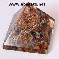 Orgone Crystal Pyramid - Organic Gemstones, 65-75 Mm, Multicolor, 150-225 G | Negative Energy Converter, Emotional Balance, Spiritual Protection