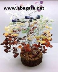 Seven Chakra Healing Gemstone Tree - Agate, Multicolor, Aaa Grade | Eradicates Negative Energy, Enhances Positivity And Vaastu Compliance