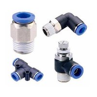 Push In Fittings - Stainless Steel, 3.6 Mm Height & Length, Blue And Black | 360â° Orientable Male Thread, -0.95 To 14 Bar Pressure