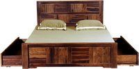 Fn Drawer Sheesham Solid Wood Queen Drawer Bed