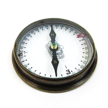 Solid Brass Map Compass - 6cm Diameter Lightweight Design | Includes Magnifying Glass Easy to Handle Nautical Theme for Outdoor Navigation