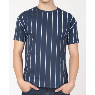 Designer Striped T-Shirt - 100% Cotton, Size S-XL | Light and Airy Fabric, Short Sleeve, Available in Multiple Colors