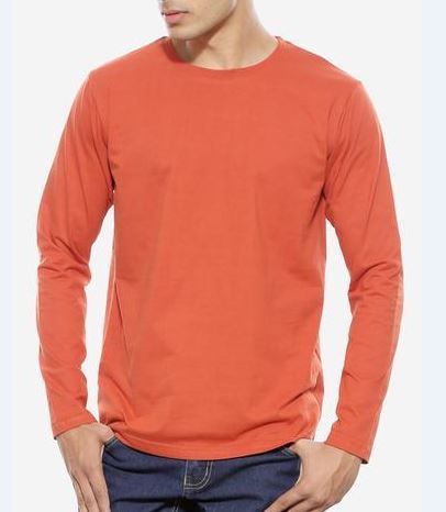 Rust Orange Half Sleeve T-Shirt - 100% Cotton, Sizes S-XL, Plain Pattern, Suitable for Adults, Versatile for All Seasons, Customizable Print Options