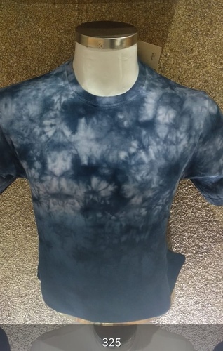 Round Neck T-Shirt - Cotton Knit, Sizes M-L-XL-XXL | O-Neck, Dyed Pattern, Short Sleeves, One Time Wash