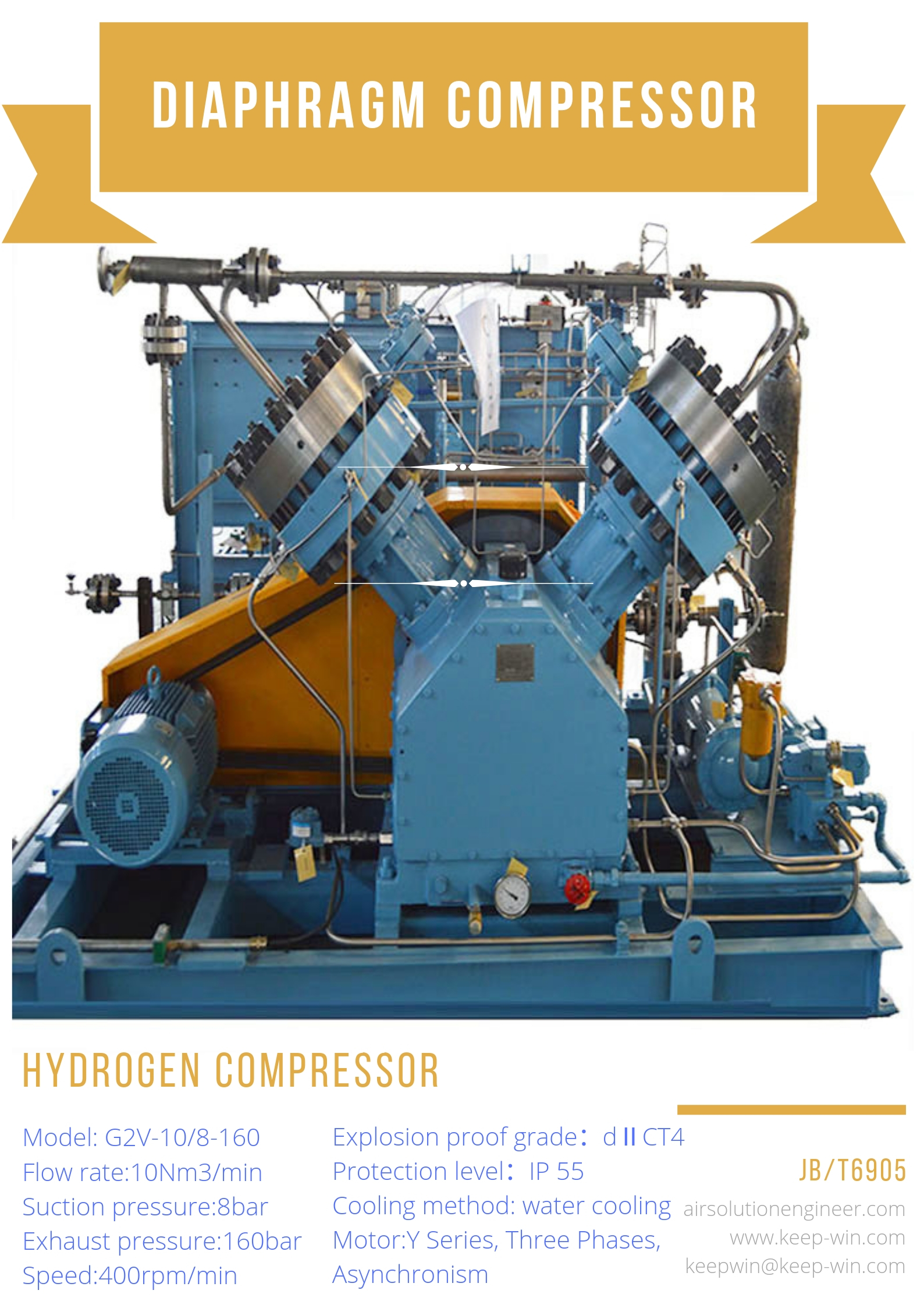 Oil Free Coal Gas Diaphragm Compressor
