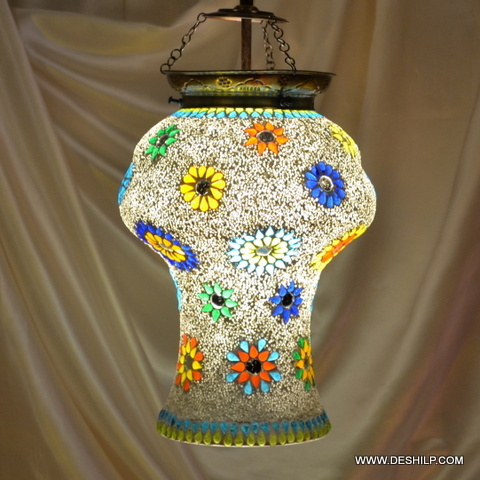 Mosaic Handmade Glass Wall Hanging With Bright Colors - Color: Multicolor